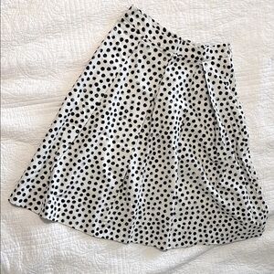 Black and White Dot Midi A-Line Skirt